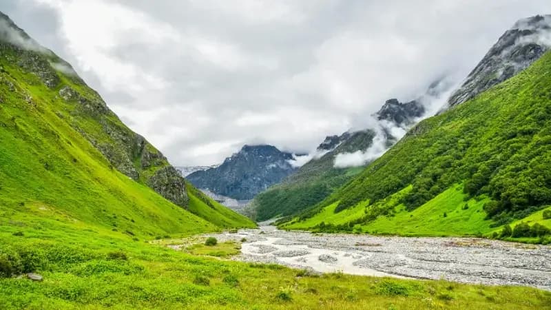 Uttarakhand Himalayan trekking destination with lush green valleys and mountain landscapes
