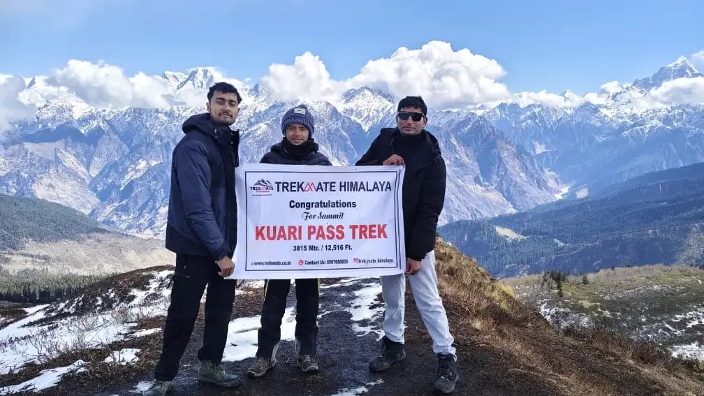 Himalayan trek summit view with breathtaking mountain landscape