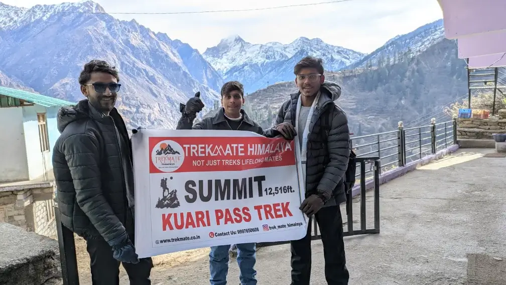 Trekkers enjoying Himalayan mountain views